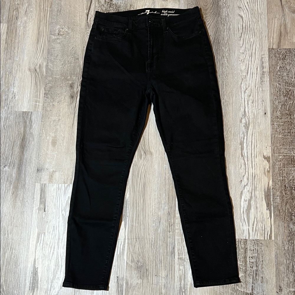 7 For All Mankind Gwenevere High Waist Ankle Jeans Designer Sz 29 Black